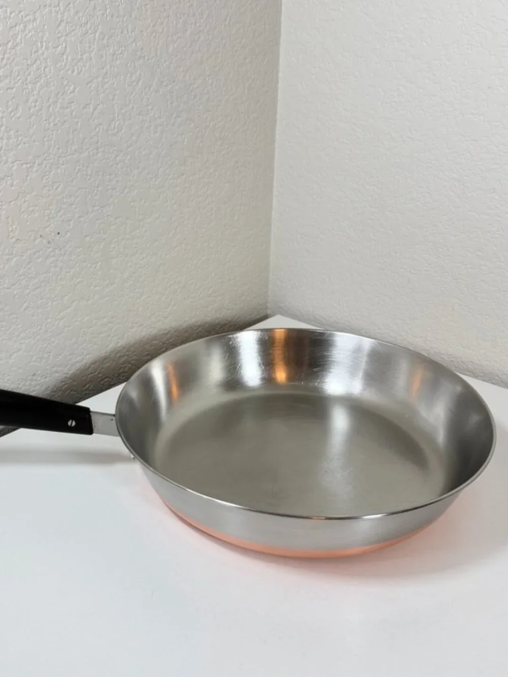 VTG Revere Ware Pre '68 12in Skillet Frying Pan Copper Clad Riverside *NO Lid